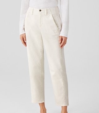 Eileen Fisher + Undyed Organic Cotton Stretch Ankle Jean