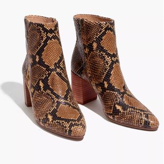 Madewell + The Fiona Boot in Snake Embossed Leather