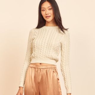 The Reformation + Dauphine Cable Knit Sweater