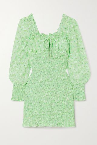 Faithfull the Brand + + Net Sustain Cosima Shirred Floral-Print Crepe Mini Dress