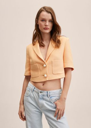 Mango + Cotton Suit Blazer