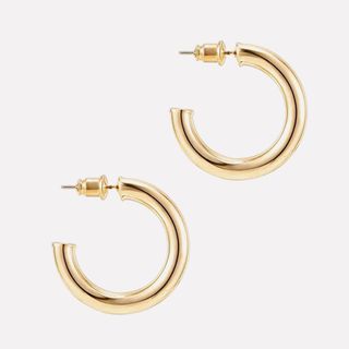 Pavoi + Gold Colored Lightweight Chunky Open Hoops