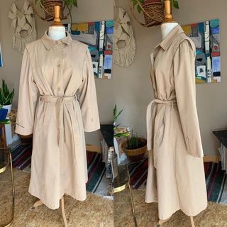 MythandLore Vintage + 80s Vintage Tan Trench Coat With Removable Lining