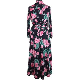 Thrilling + 70's Wide Collar Disco Tulip Floral Shirt Dress