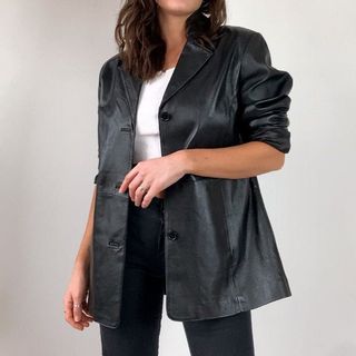 Bandita Vintage + 90s Black Leather Oversized Jacket