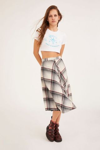 Urban Renewal + Vintage Plaid Midi Skirt