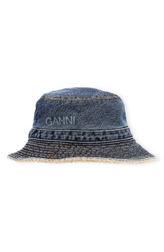 Ganni + Logo Organic Cotton Bucket Hat