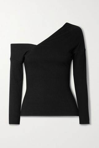 The Range + Alloy Off-the-Shoulder Ribbed Stretch-Knit Top
