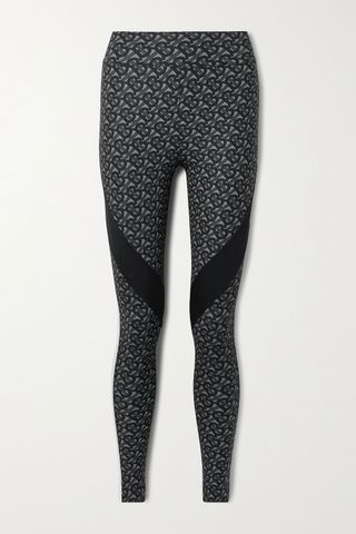 Burberry + Paneled Printed Stretch Leggings