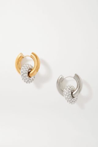 Timeless Pearly + Gold and Silver-Tone Crystal Earrings