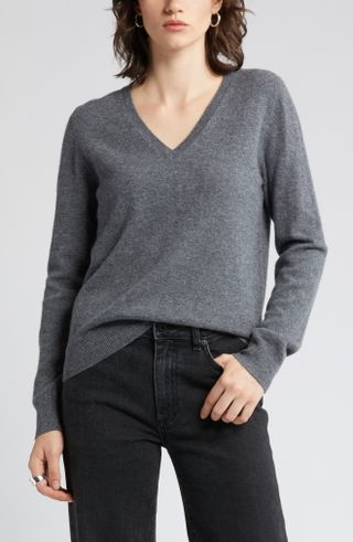 Nordstrom + Cashmere V-Neck Sweater