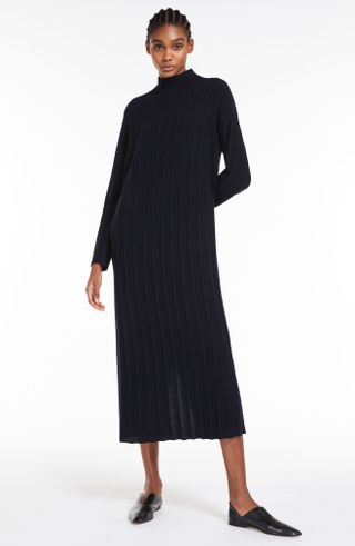 Max Mara Leisure + Arezzo Long Sleeve Virgin Wool Rib Sweater Dress
