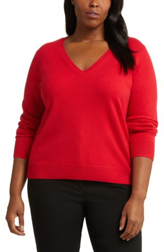 Nordstrom + V-Neck Cashmere Sweater