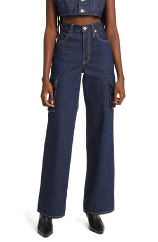 Slvrlake + Grace High Waist Wide Leg Cargo Jeans