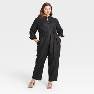 Who What Wear x Target + Button-Front Lounge Jumpsuit