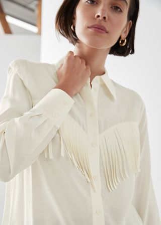 & Other Stories + Button Up Fringe Shirt