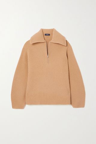 Theory + Moving Ribbed Wool and Cashmere-Blend Sweater