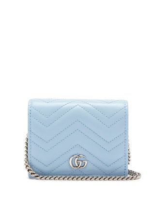 Gucci + GG Marmont Chain-Strap Leather Wallet