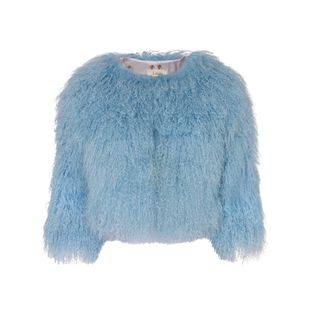 Lisou + Colette Baby Blue Cropped Wool Jacket