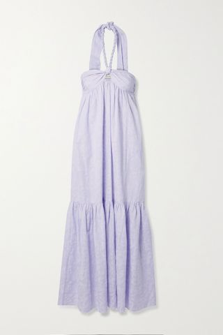 Mara Hoffman + Basilia Organic Cotton-Blend Jacquard Halterneck Maxi Dress