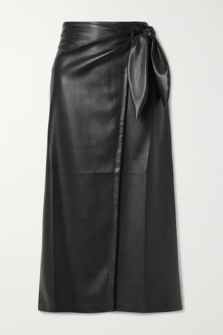 Nanushka + Amas Vegan Leather Wrap Skirt
