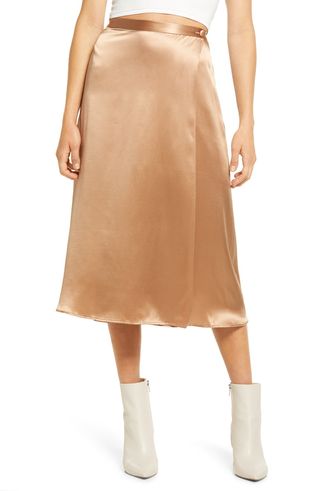 Reformation + Jones Midi Wrap Silk Skirt