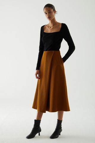 COS + Wool-Cotton A-Line Skirt