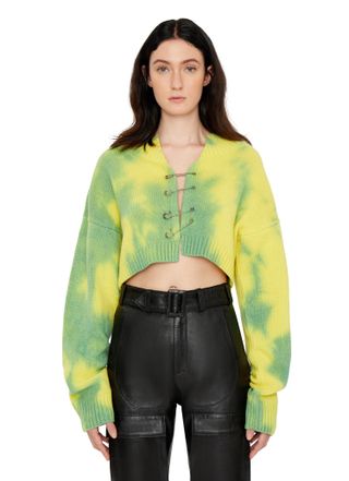 Danielle Guizio + Tie-Dye Knit Safety Pin Sweater