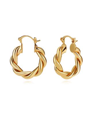 Lilie & White + Twisited Gold Chunky Hoop Earrings