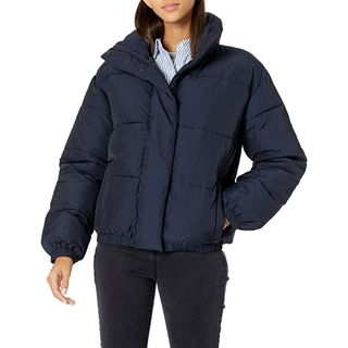 Daily Ritual + Relaxed-Fit Mock-Neck Short Puffer Jacket