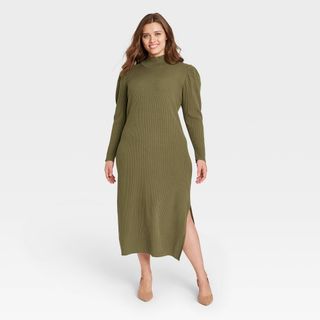 Who What Wear x Target + Puff Long Sleeve Sweater Dress