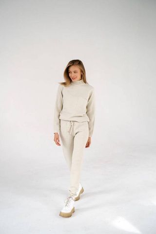 Elena Kosminskaya + Milky Seamless Knit Cashmere & Wool Sweater Set