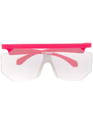 Off-White + Lettering Logo Mask-Frame Sunglasses