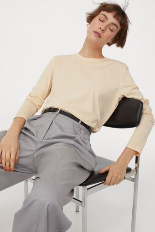 H&M + Long-Sleeved Jersey Top