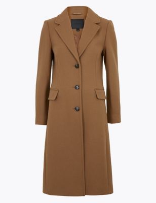 Autograph + Wool Tailored Coat With Cashmere