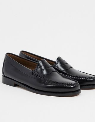 G H Bass + Weejun Leather Penny Loafers in Black
