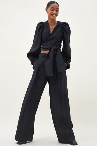 H&M + Tailored Silk-Blend Trousers