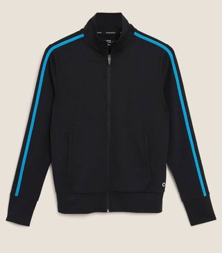 Marks and Spencer + Side Stripe Zip Up Long Sleeve Track Top