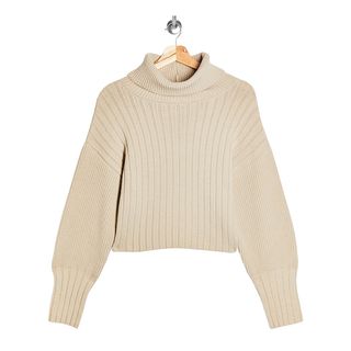 Topshop + Turn Back Crop Turtleneck Sweater