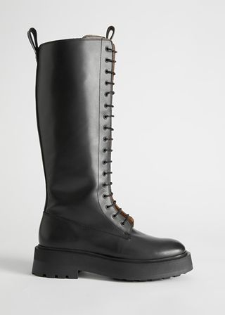 & Other Stories + Chunky Knee High Leather Boots