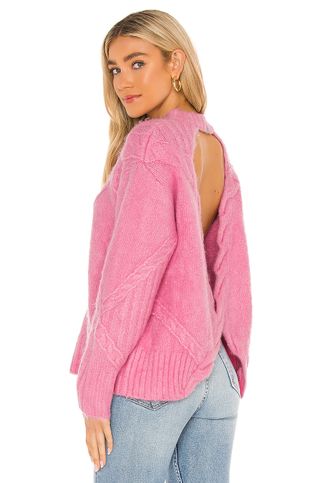 For Love & Lemons + For Love & Lemons Carly Sweater in Pink