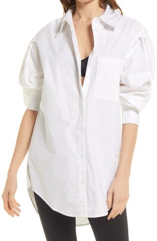 Open Edit + Oversize Poplin Button-Up Shirt