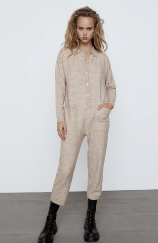 Zara + Wool Blend Jumpsuit