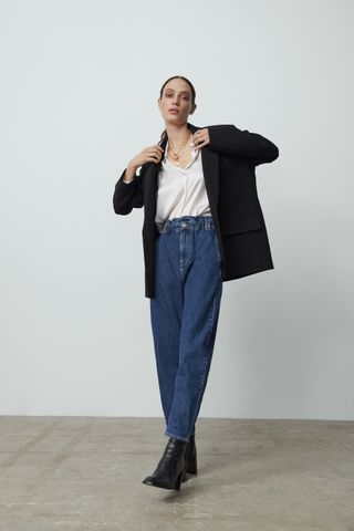 Zara + Baggy Paperbag Jeans