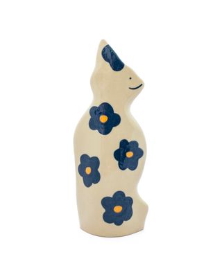 Lucy Dickson + Floral Cat Ceramic Vase