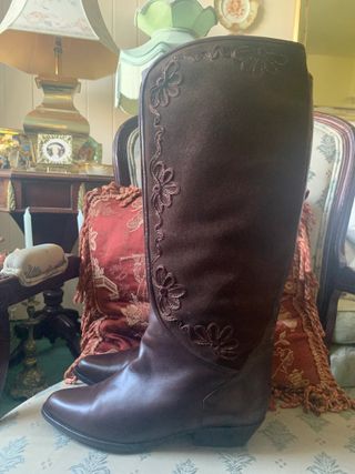 Vintage + Suede & Leather Brown Boots