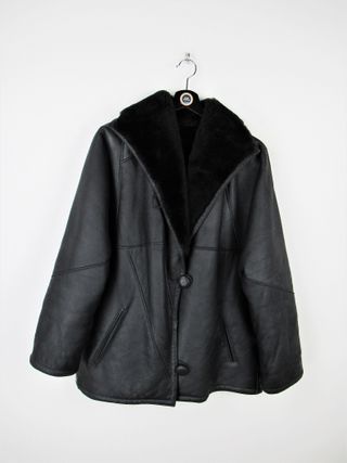 Vintage + Shearling Genuine Leather Jacket
