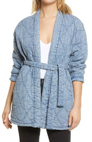 Blank NYC + Quilted Indigo Wrap Jacket