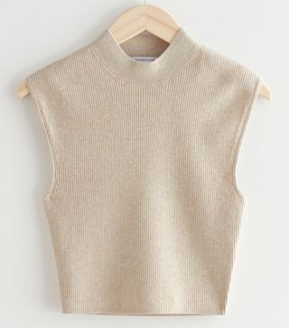 & Other Stories + Sleeveless Mock Neck Rib Top