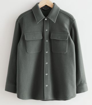 & Other Stories + Oversized Wool Blend Overshirt